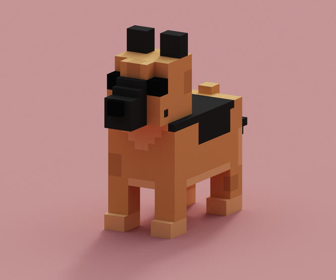 This Voxel model was done in MagicaVoxel.