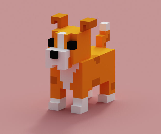 This Voxel model was done in MagicaVoxel.