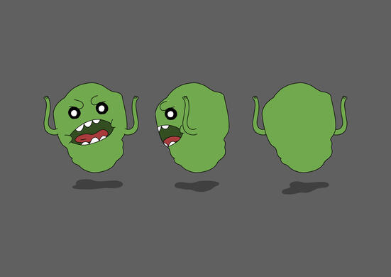 Slimer from Ghostbusters designed in the style of Adventure Time. Done in Photoshop.